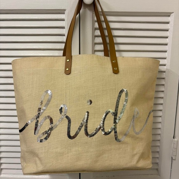Mud Pie “Bride” Tote Bag - Picture 1 of 4